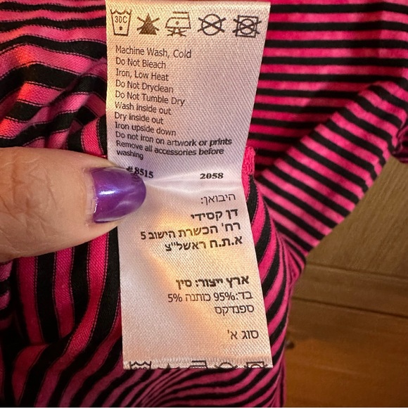 Brand New With Tags Israeli Brand Cassadi Pink Striped T-Shirt - Picture 16 of 16
